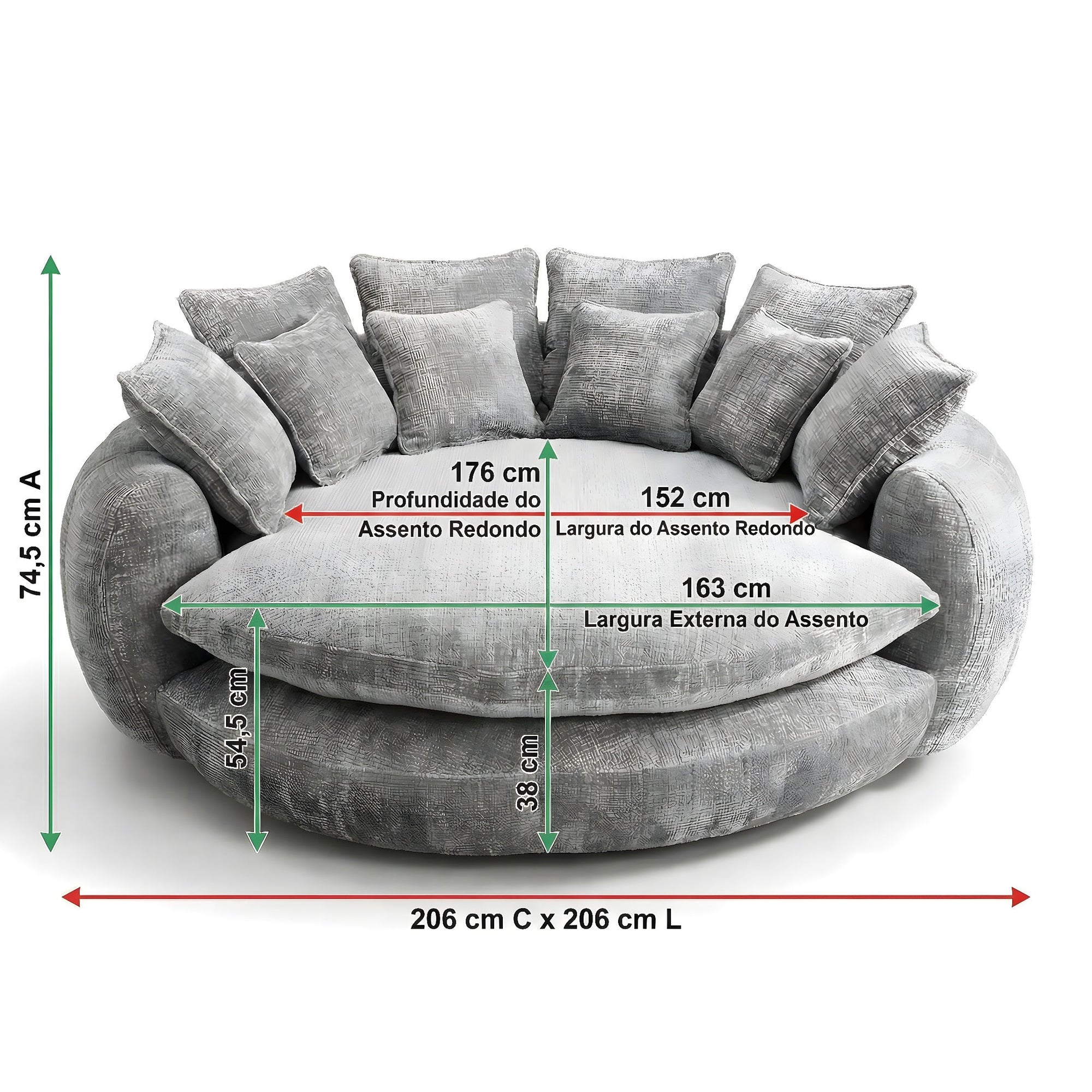 Sofá Cama Casal Expansível + 10 Almofadas