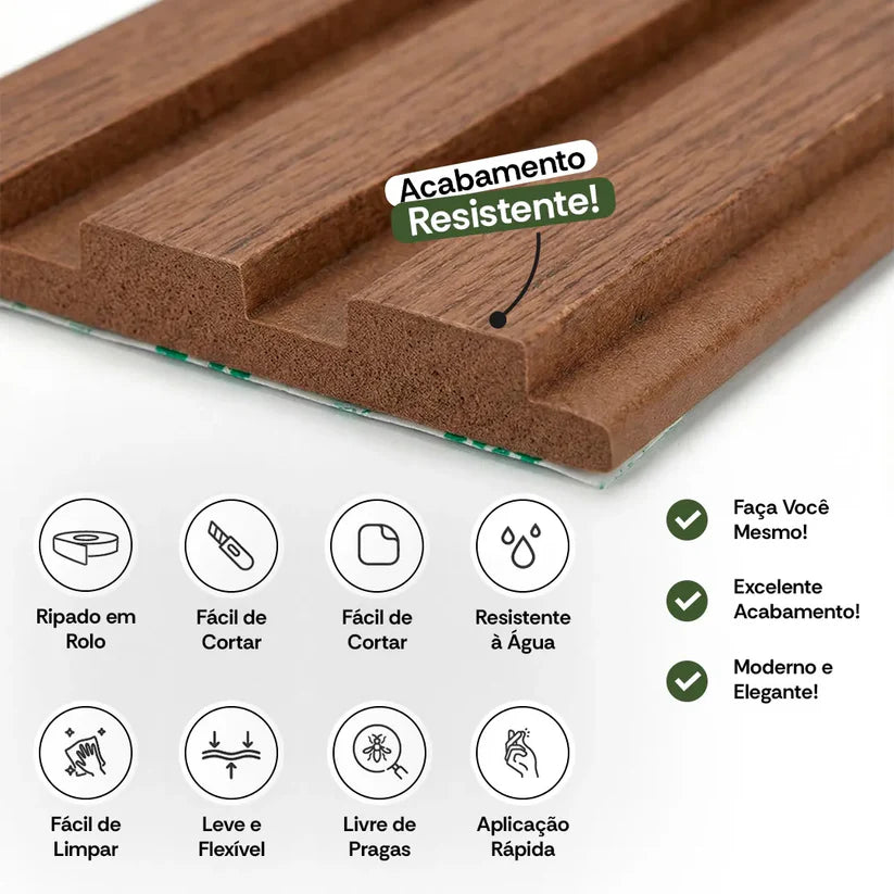 Kit Rolos de Paineis Ripados Autocolantes Practlar®