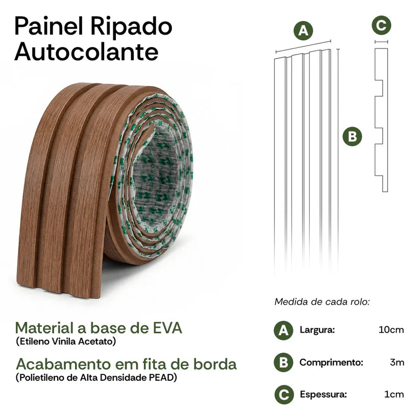 Kit Rolos de Paineis Ripados Autocolantes Practlar®