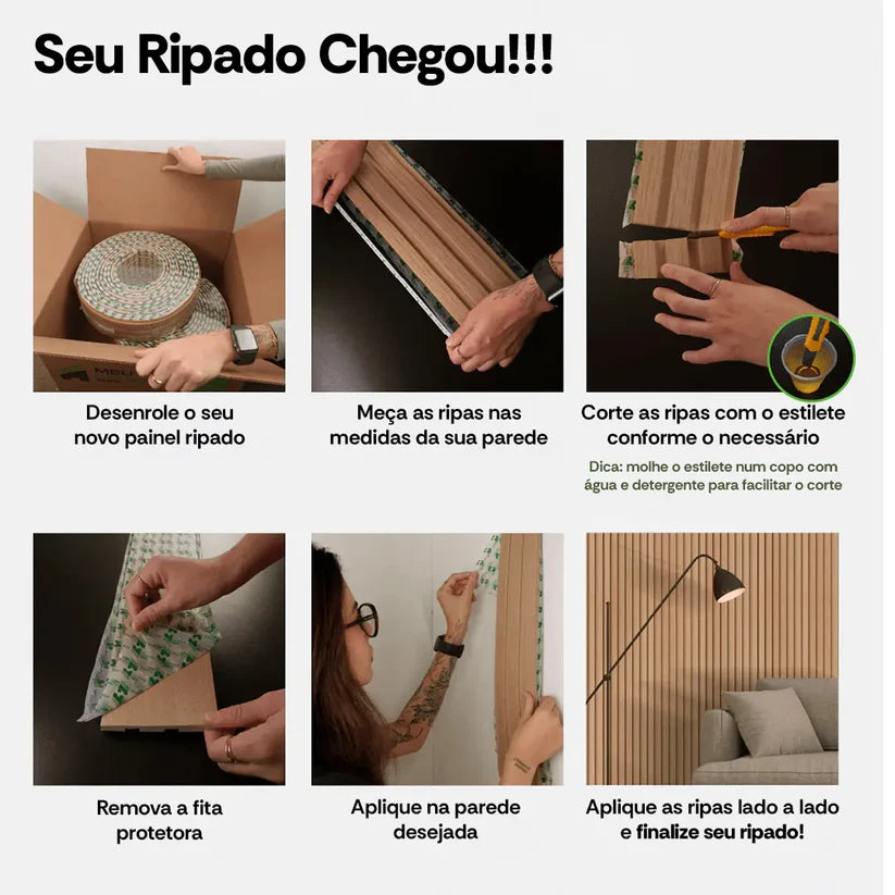 Kit Rolos de Paineis Ripados Autocolantes Practlar®